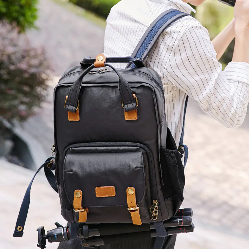 Canvas Outdoor Camera Backpack - Retro Waterproof Design