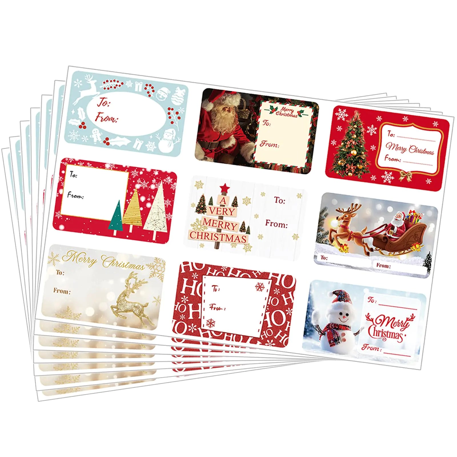 Christmas Gift Tags 135-Pack - Self-Adhesive Holiday Stickers for Presents | New