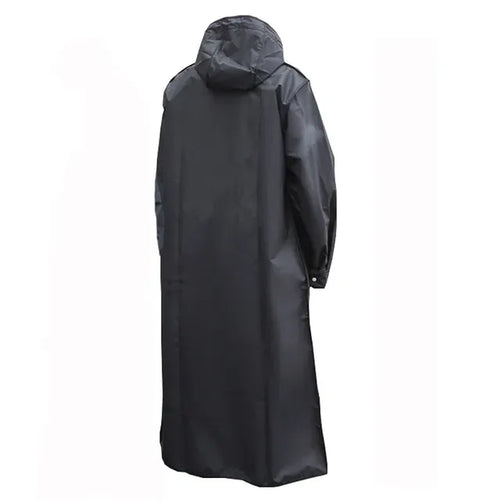 Black Waterproof Hooded Raincoat for Outdoor Activities