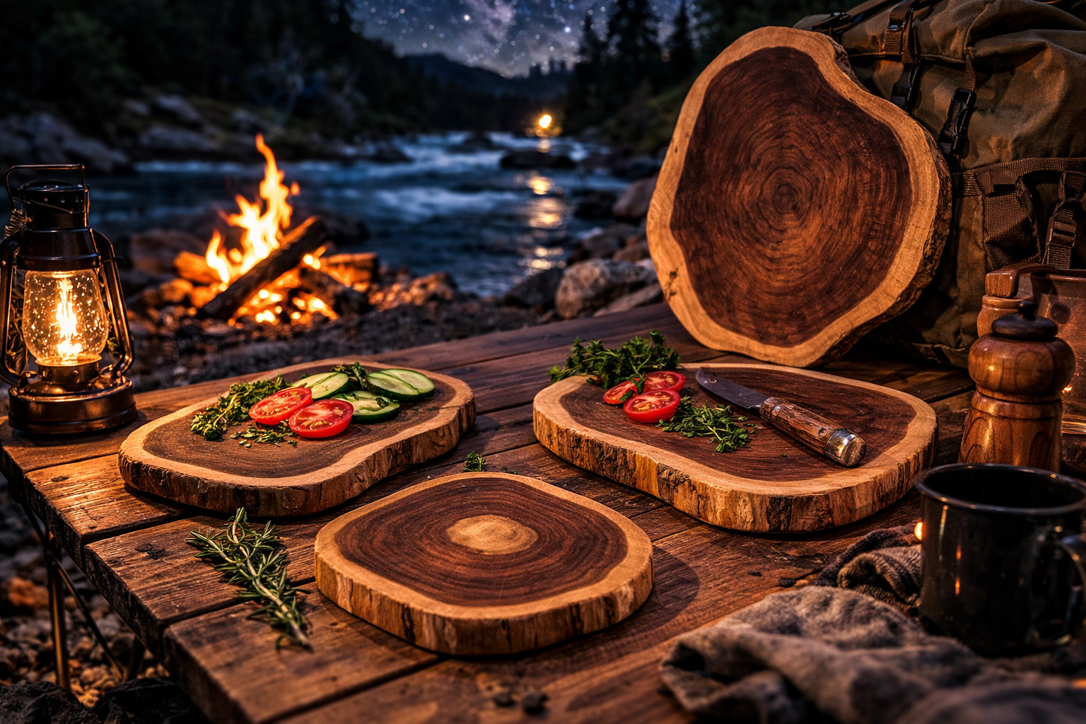 Natural Wood Cutting Board – Irregular Shape for Chopping & Serving