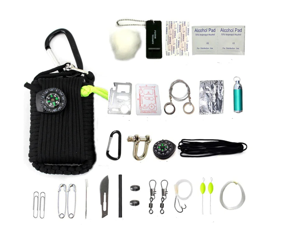 Emergency Survival Kit with Paracord Rope - Camping & Climbing Gear