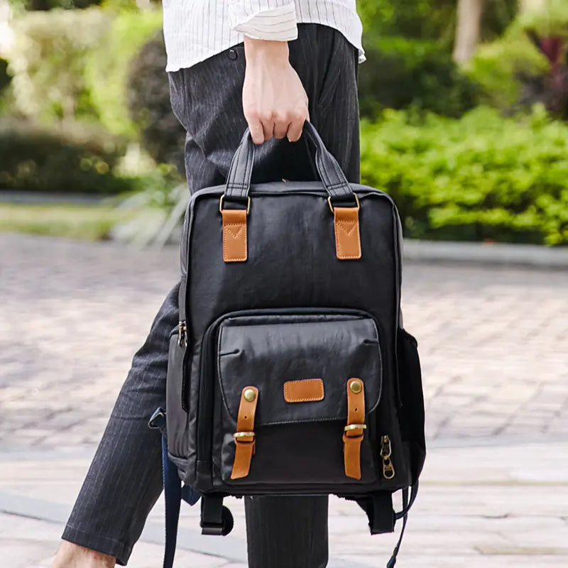 Canvas Outdoor Camera Backpack - Retro Waterproof Design