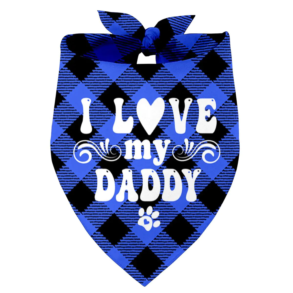 I Love My Dad Dog Bandana - Father's Day Pet Scarf Gift for Small, Medium & Large Dogs