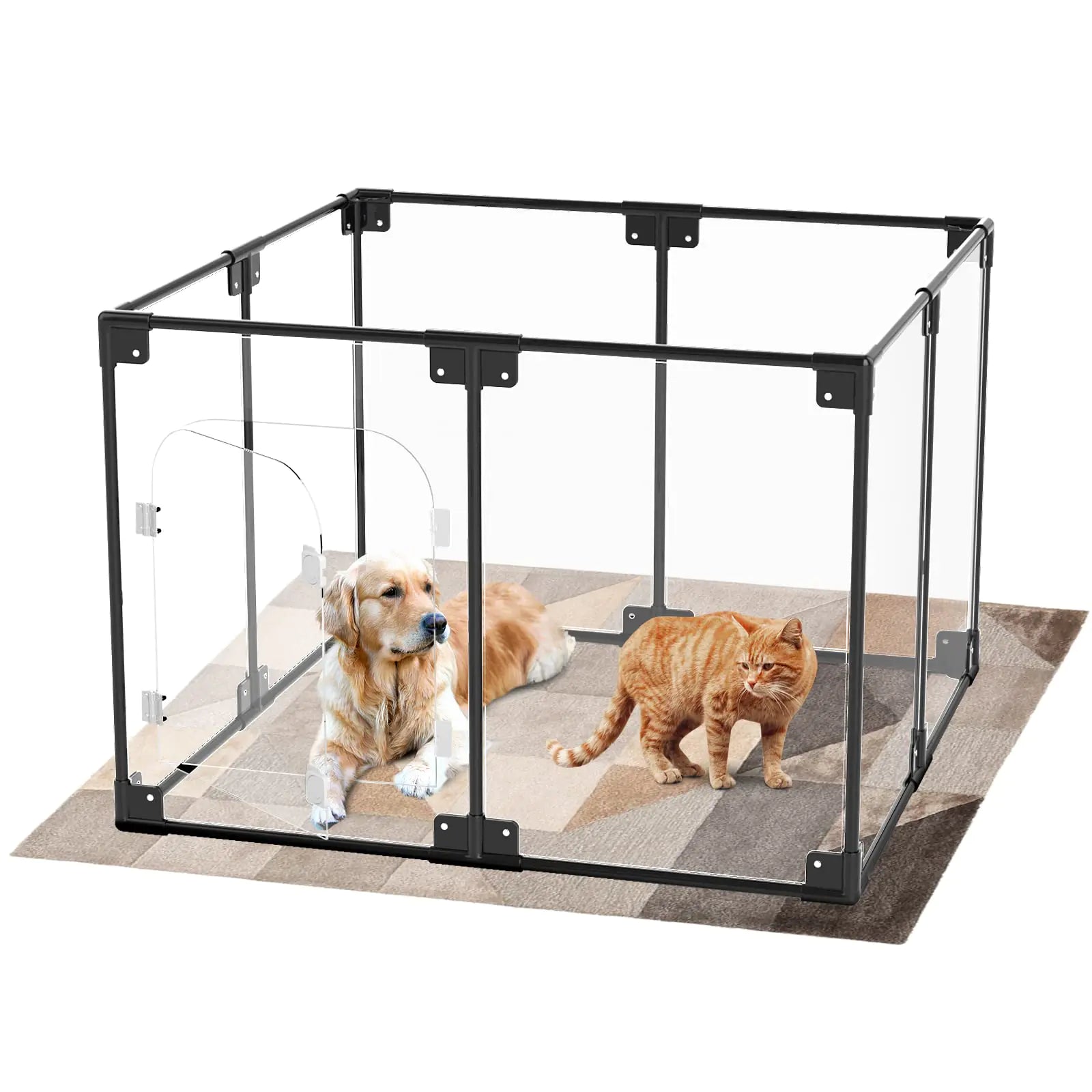 Clear Dog Playpen - Modern Indoor Pet Enclosure