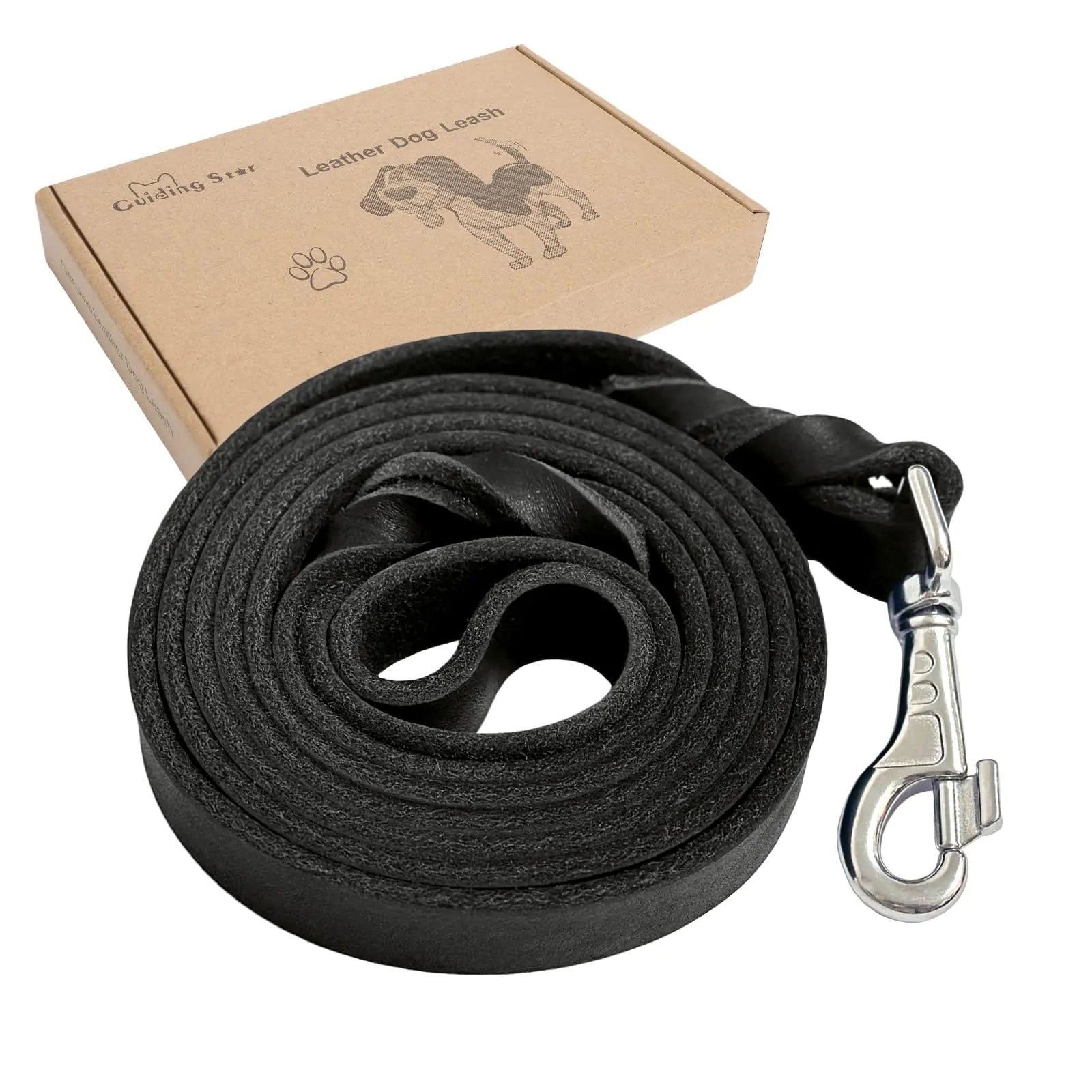 Braided Leather Dog Leash - 6ft Heavy Duty