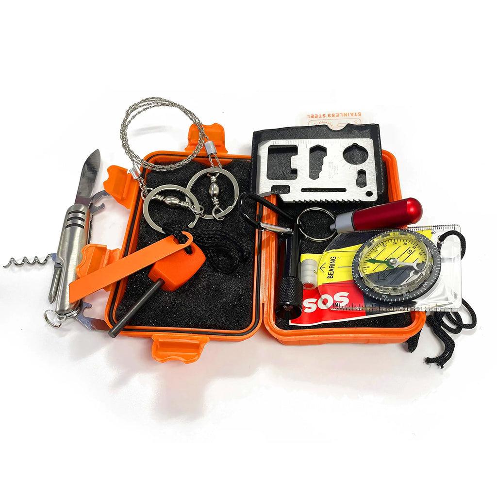 8 in 1 Emergency Survival Tool Kit - Portable Foldable Gear Box