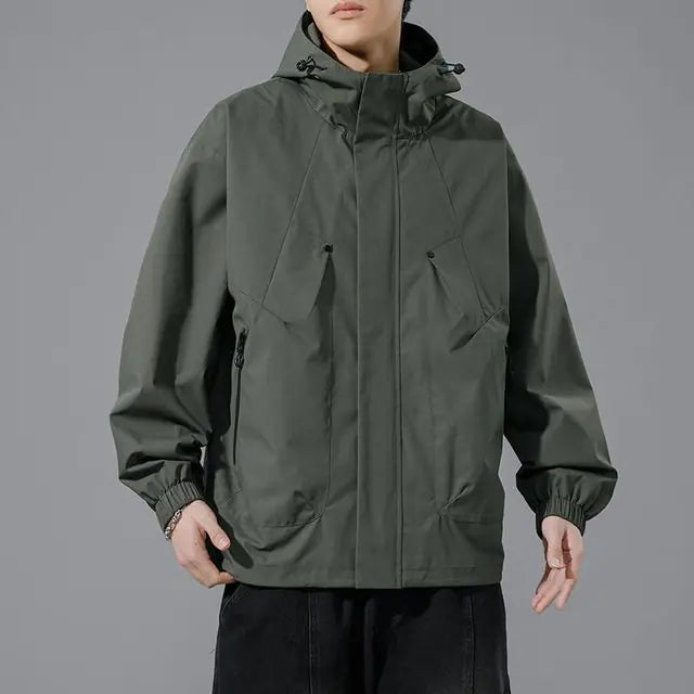 Men's Windproof Waterproof Hooded Jacket - Outdoor Adventure Gear