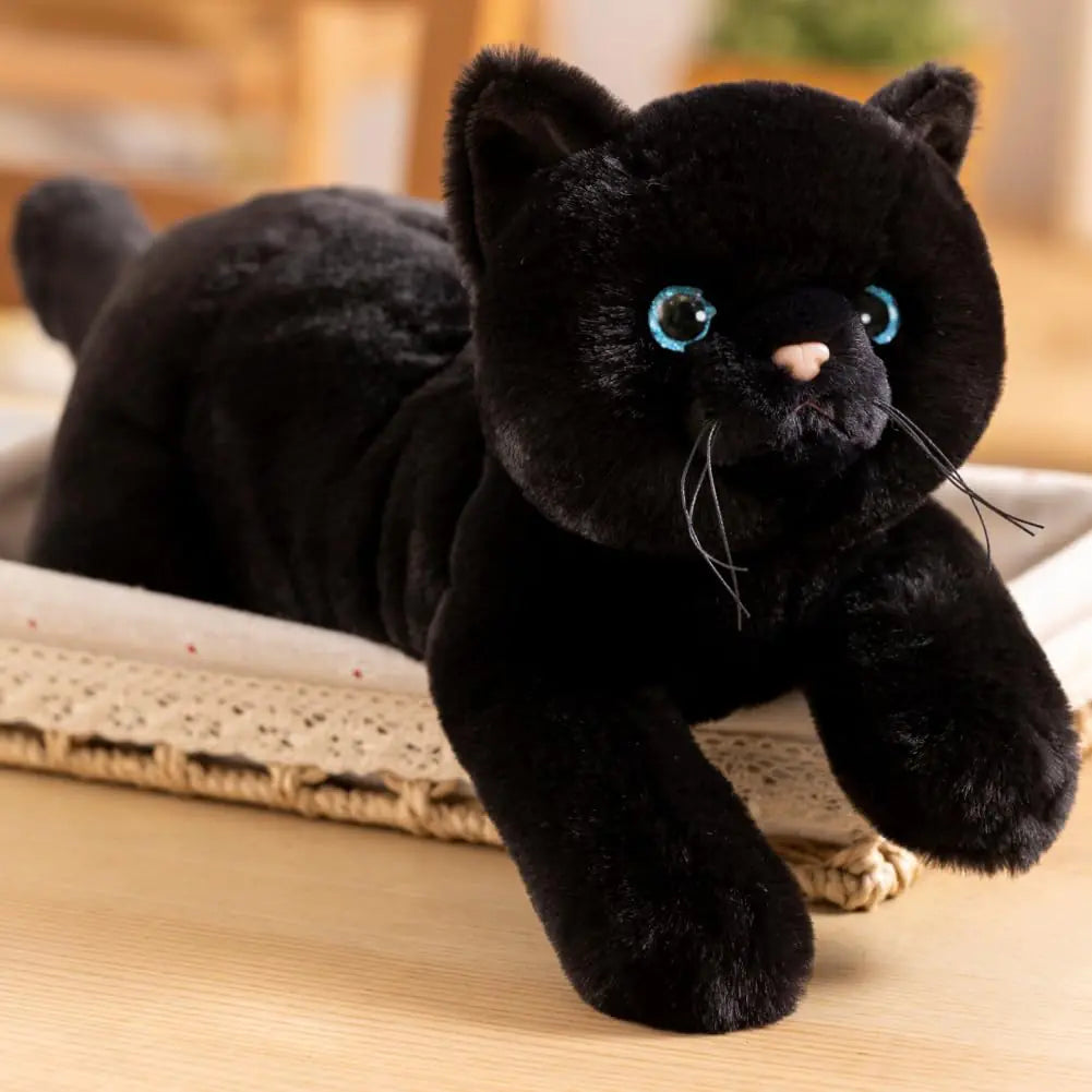 SNOWOLF 20" Black Cat Plush - Realistic Stuffed Animal Kitten Toy | New