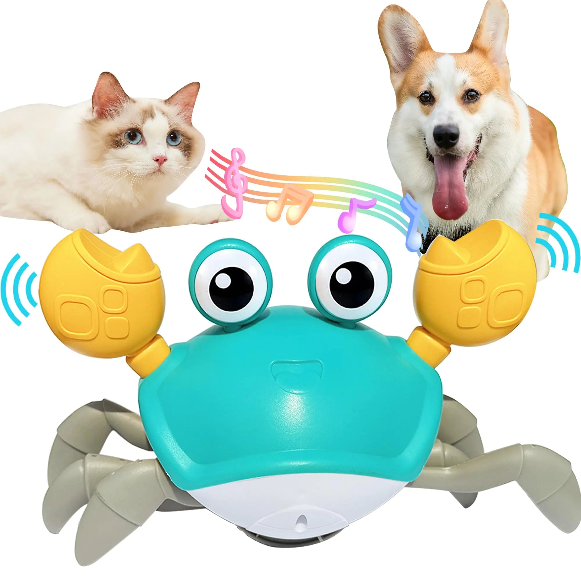 Crawling Crab Interactive Dog Toy - Obstacle Avoidance with Music & Lights | New
