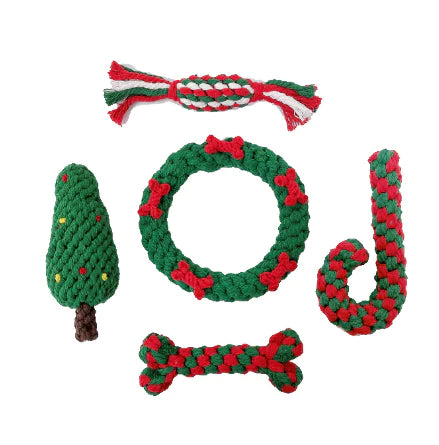 Cotton Thread Dog Toy - Christmas Tree Gift Doll | New