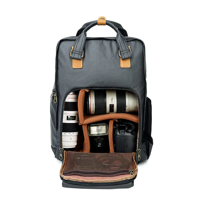 Canvas Outdoor Camera Backpack - Retro Waterproof Design