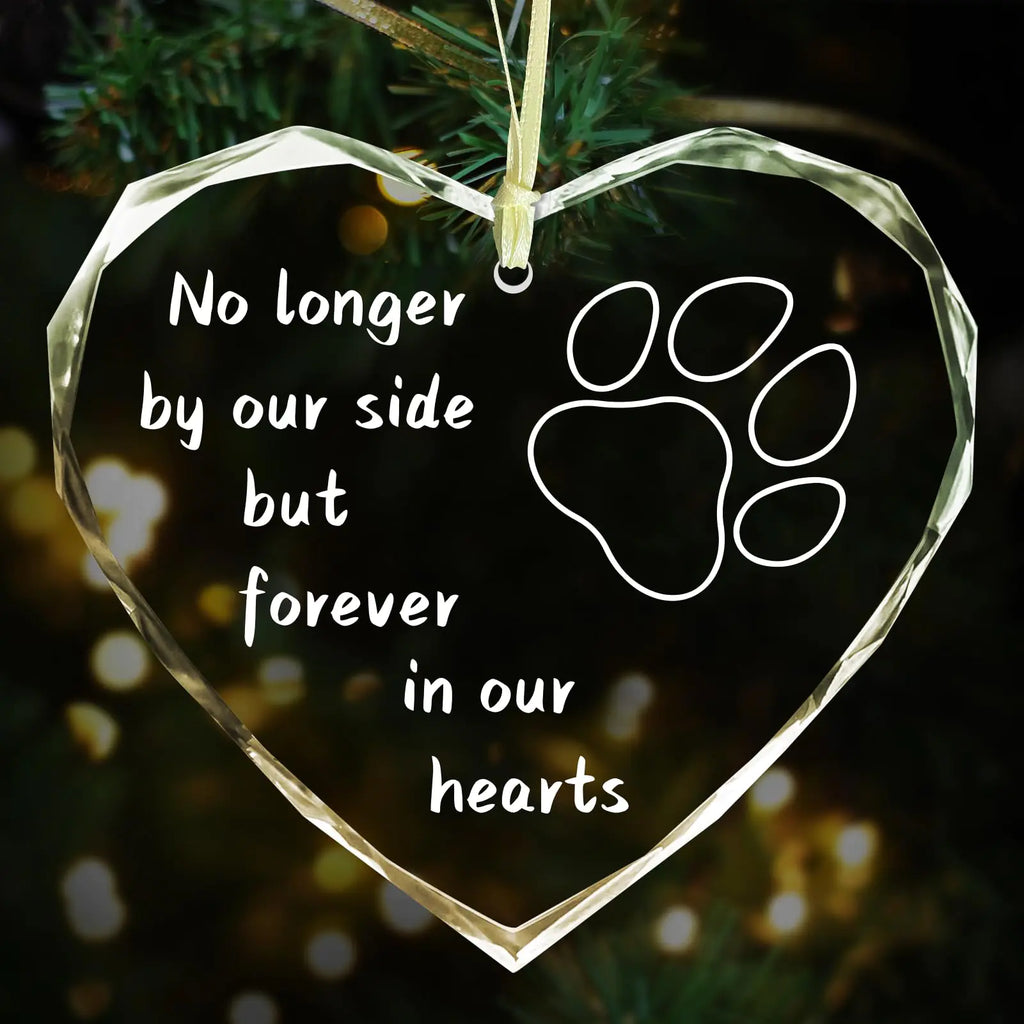 Dog Memorial Ornament - 3 Crystals Remembrance Keepsake for Loss of Pet | New
