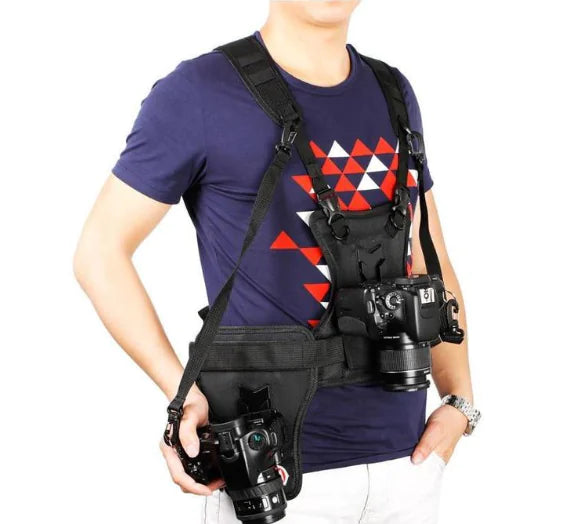 Outdoor Photography Vest with Dual Camera Straps