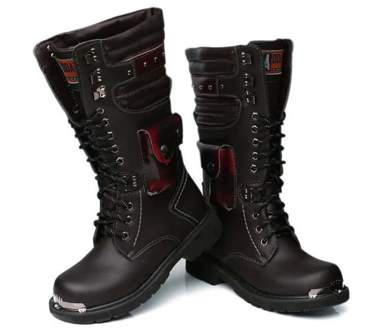 High-Top Men's Outdoor Military Leather Boots