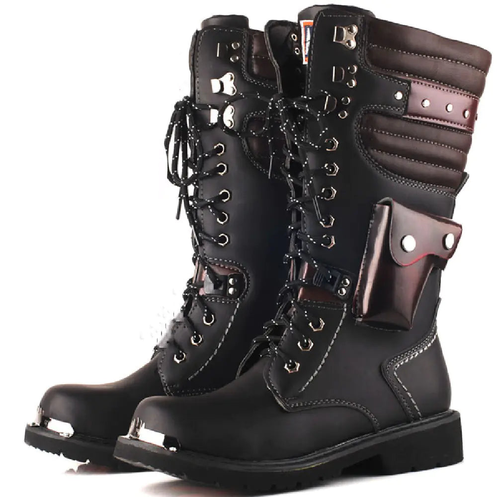 High-Top Men's Outdoor Military Leather Boots