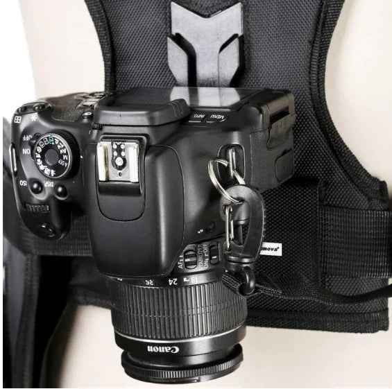 Outdoor Photography Vest with Dual Camera Straps