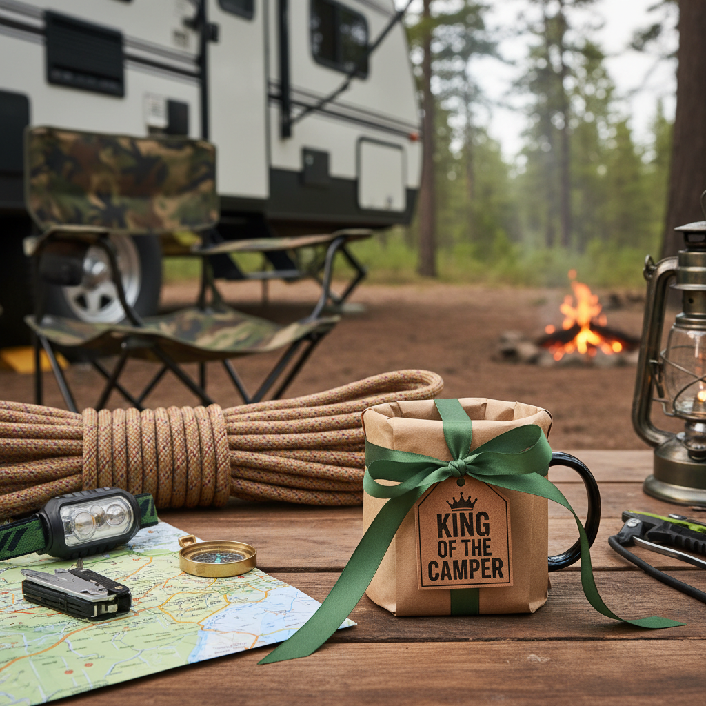 King of the Camper mug as camping gift for men