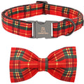 Lionheart Glory Christmas Dog Bow Collar - Plaid Bow Tie Collar for Medium Dogs | New