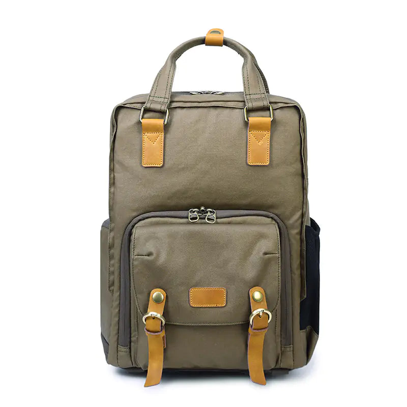 Canvas Outdoor Camera Backpack - Retro Waterproof Design