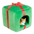 PowerKing Christmas Cat House - Square Cat Bed Cave with Cushion & Non-Slip Bottom | New