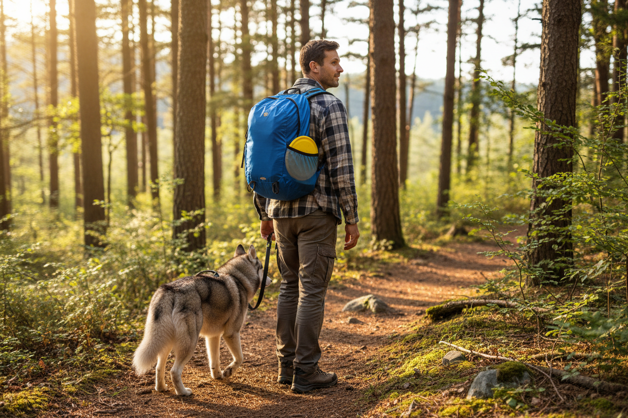 Royal Blue Dog Owner Trail Pack – Side View