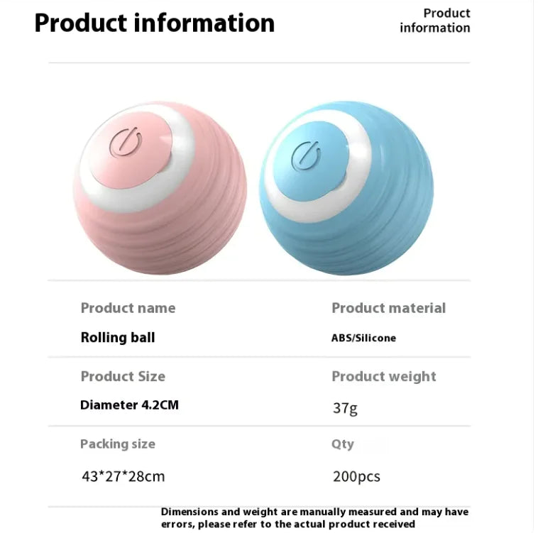 Smart Interactive Dog Toy Ball - Motion Activated Automatic Rolling Ball for Active Dogs | 42mm